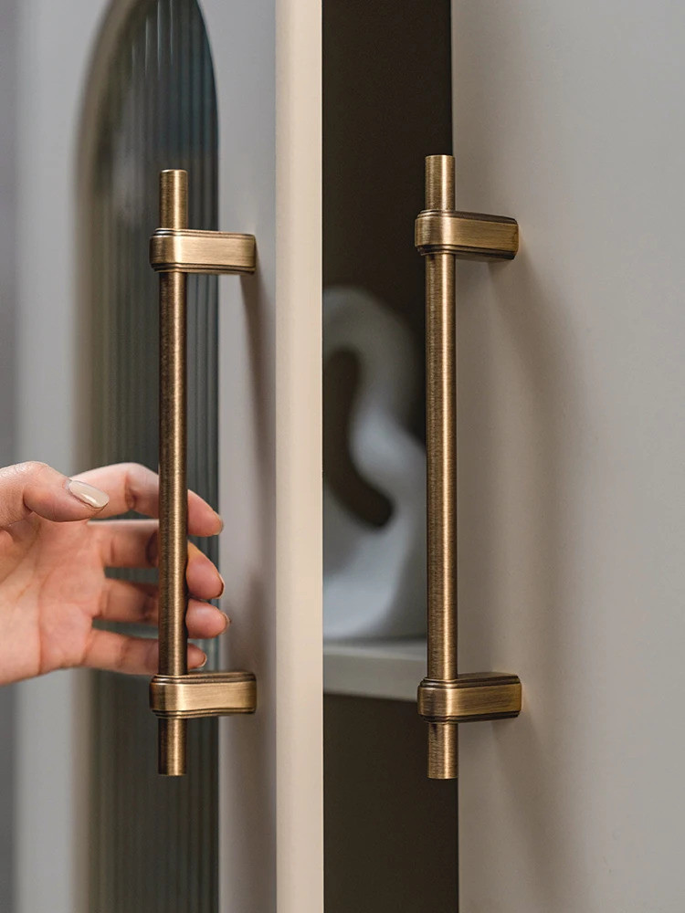 Solid Brass Cabinet And Knob Knobs T Bar Bedroom Kitchen Handle ...