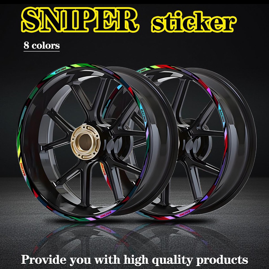 sniper 155r decals wheel rim sticker Dazzle Color Laser 17 Inch Wheel ...