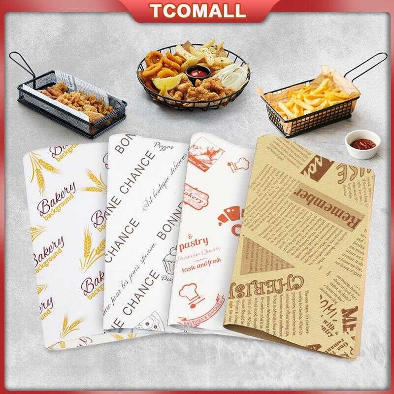 50Pc Baking Wax Sand Wrapper Bread Burger Egg Drop Food Wrapping ...