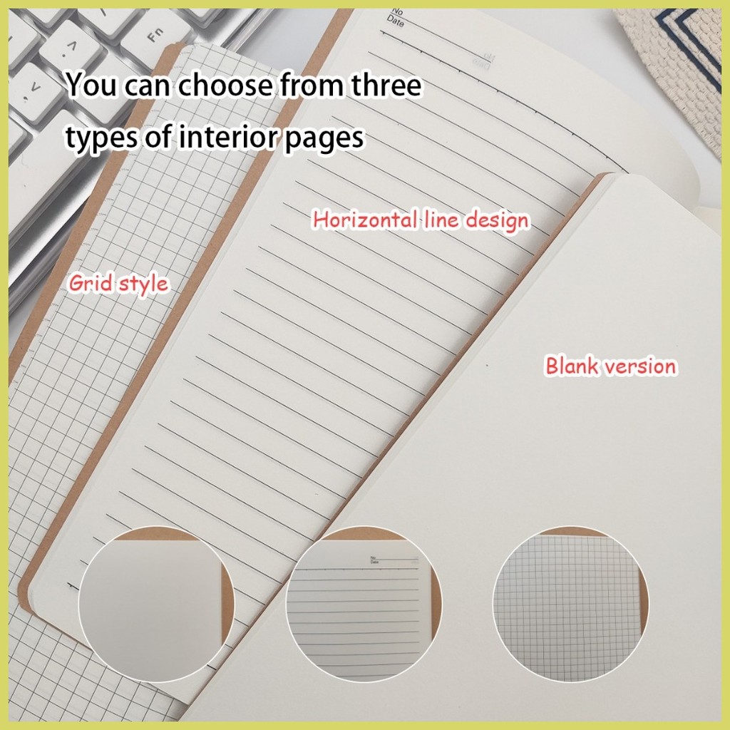 ¤ 10Pcs A5 Composition Notebook Kraft Cover 72 Pages blank grid notepad ...