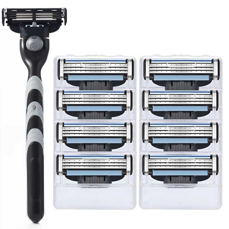 Triple Manual Razor Men's Face Shaver Old-Fashioned Knife Frame Head ...
