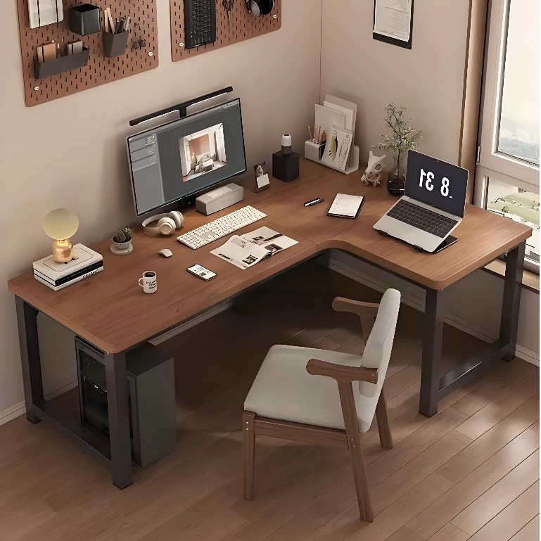HOME FACTOR L-shaped corner table computer table study table modern ...
