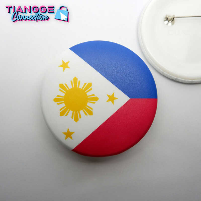 HILIPPINES Button Pin (3 STARS AND A SUN Flag Badge) Accessory For Bags ...