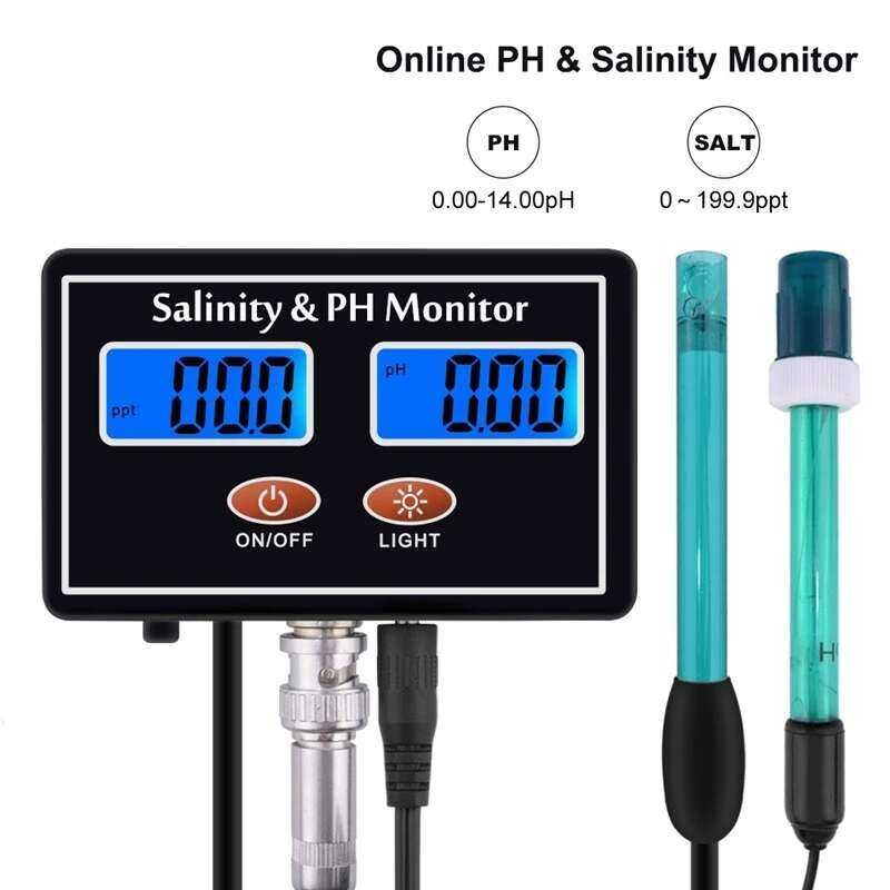 Online Digital PH Salt Water Quality Tester LCD Ph Salinity Realtime ...