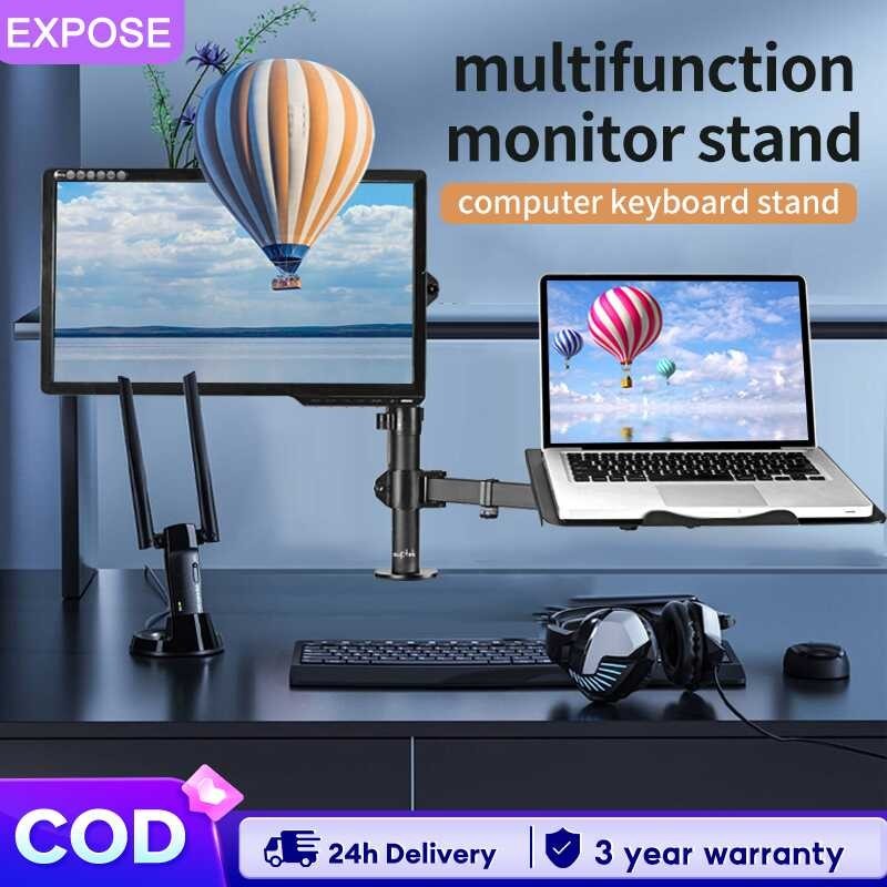 Pulgada 17-32 Dual Mount Bracket Gamit Ang Laptop Stand Tray Adjustable ...