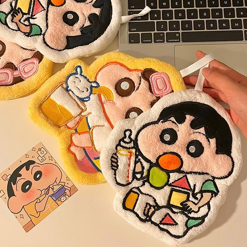 Crayon Shin Chan Hand Towels Cute Butter Bear Washrag Bathroom Hanging ...