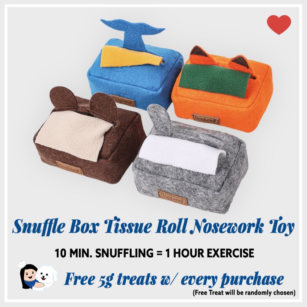 Tissue Roll Box Snuffle Nosework Toy for Dogs (Free 5g treats w ...