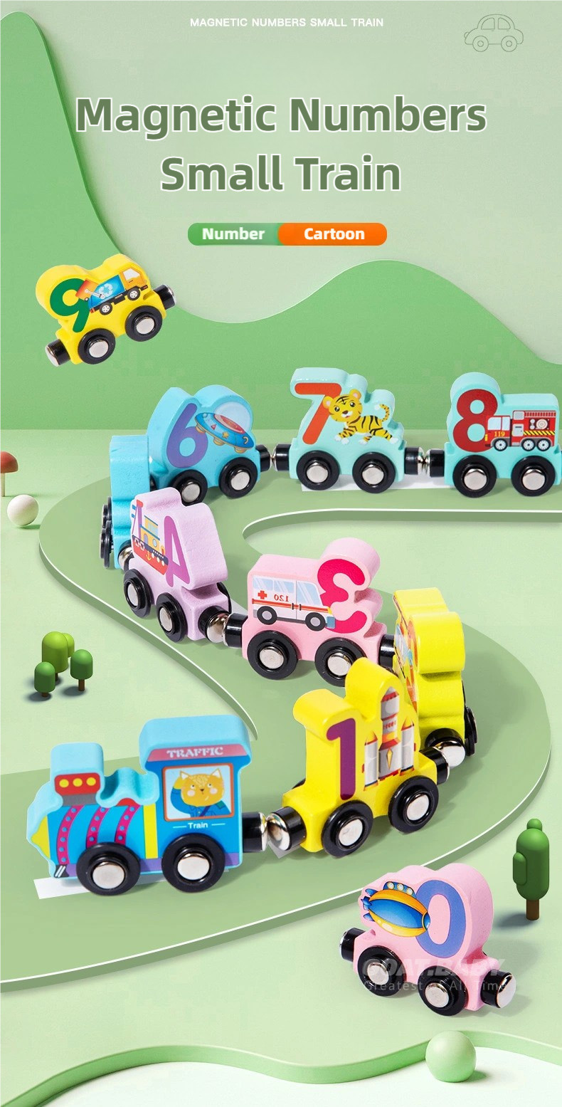 Kids Magnetic Numberblocks Assembly Train Car Math Preschool Montessori ...