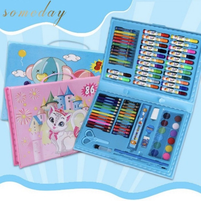 42 /86 Pcs Kids Coloring Set Painting Water Color Crayon Drawing Set ...