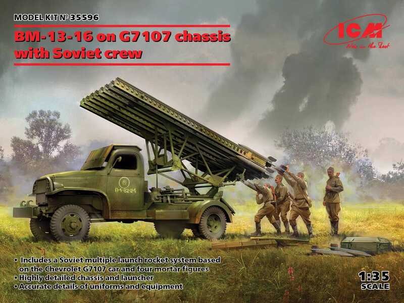 ICM 35596 WWII Soviet BM-13-16 Rocket Launcher G7107 Chassis Soviet ...