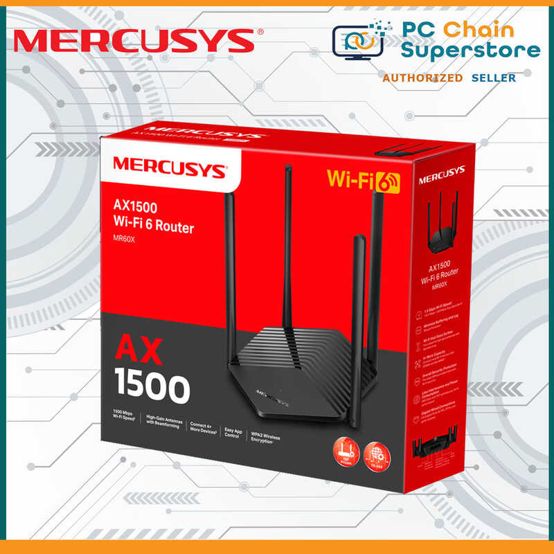 Mercusys MR60X AX1500 WiFi 6 Gigabit Router COD | Shopee Philippines