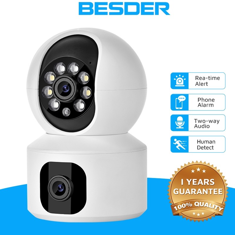 ۞ ♞,♘BESDER HD 2K Dual lens IP Camera Home Security Baby Camera Auto