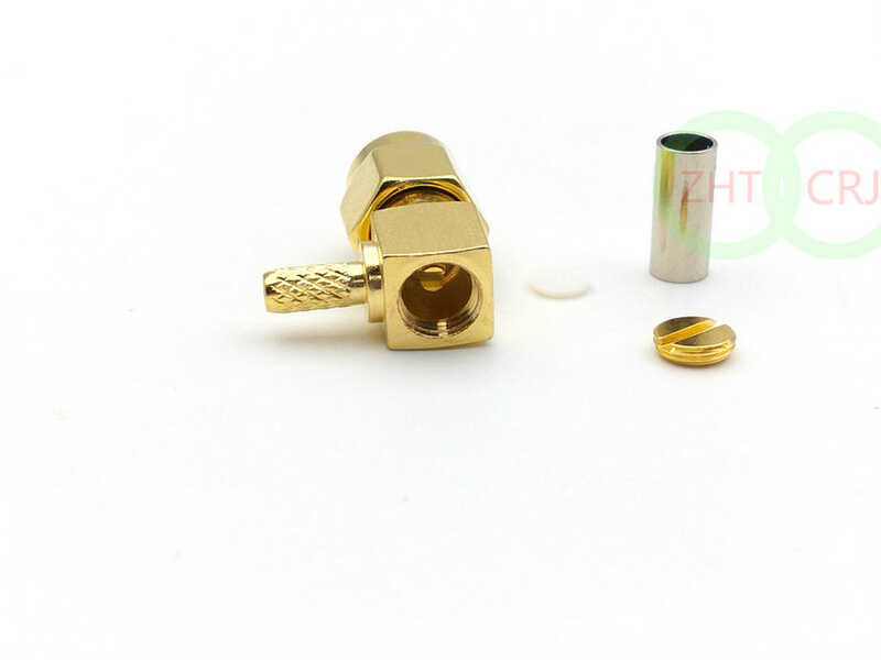 Sma Male Plug Right Angle Crimp Rg174 Rg316 Lmr100 Rf Connector