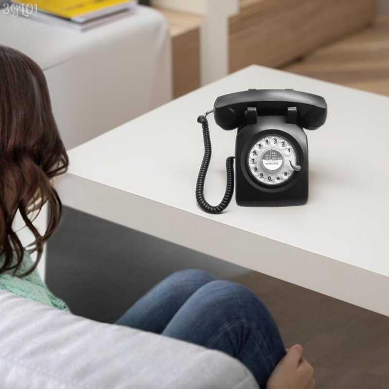 Dial Rotary 1960S Wired Lande Phone Redial Button OldFashioned Antique