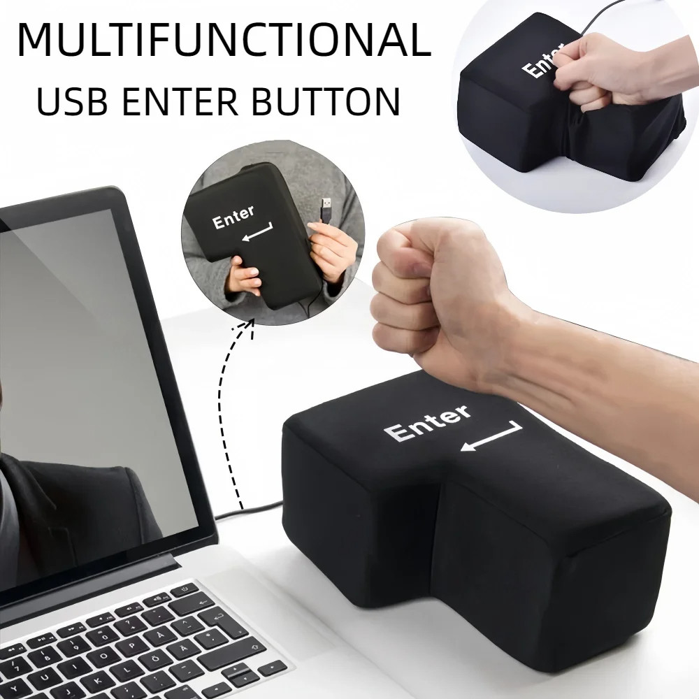 [Local Stock] USB Big Enter Key Button For Home Office Stress Relief ...