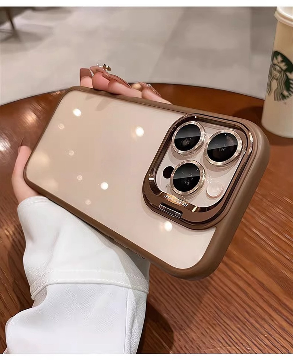 Invisible Flip Lens Bracket Phone Case for IPhone 16 Pro Max 11 12 13
