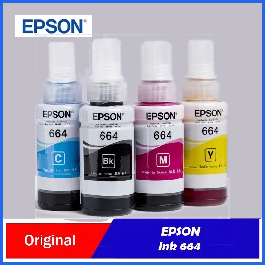Epson Genuine 664 T664 Ink Bottle 70ml BCYM 4 Colors For L120/L360/L121 ...
