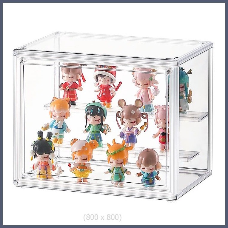Display Cabinet Acrylic Action Figure Storage Box Dustproof Small Doll ...