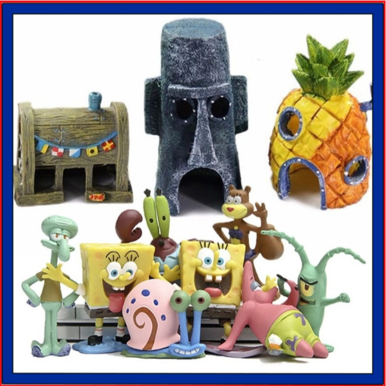 11Pcs SpongeBob Fish Model Fish Tank Micro Landscape Ornaments Aquarium — free download