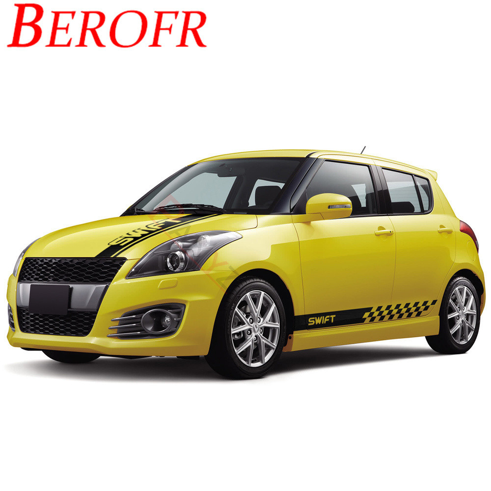 Car 0F Racing Hood Decal Bonnet Body Kit Engine Cover Side Stripes ...