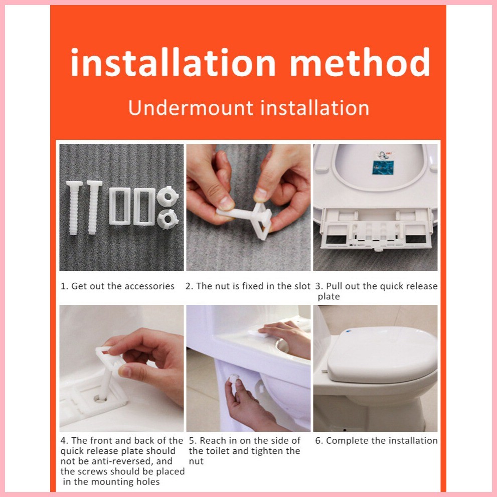 ¤ ♟ send installation tools！Standard Toilet Seats Can bear 300kg,U/V