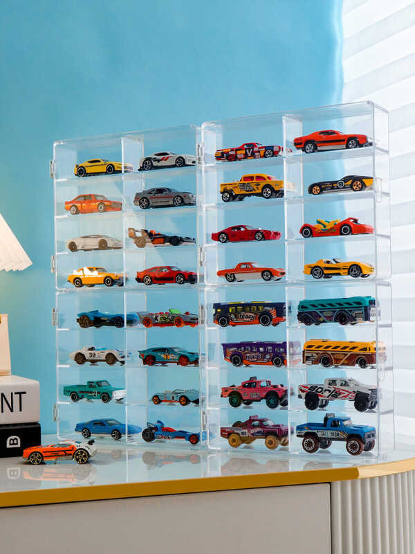 Wheels Hot Stand Alloy Car Model 1:64 Kids Decoration Transparent ...