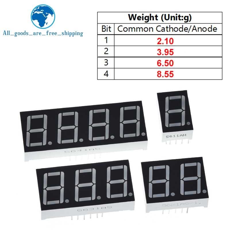 display 7 LED Segment 1 Bit/2 Bit/3 Bit/4 Bit Digit Tube Red Common ...