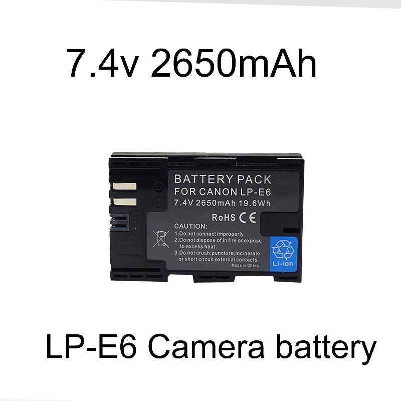 LpE6 2650Mah LpE6n Lpe6 Battery+Led Dual Charger With Type C For