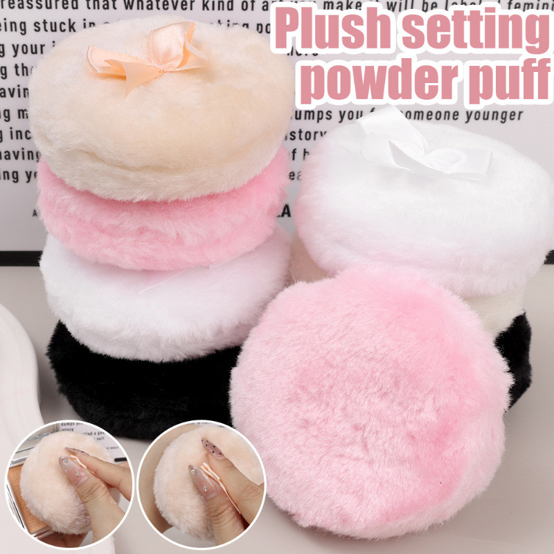 1-2Pcs Bow Plush Makeup Sponge - Circular Makeup Sponge Set - Face Body ...
