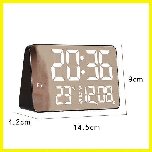 ♟ DeskTop Led Digital Alarm Clock Display Date Temperature 3 Levels