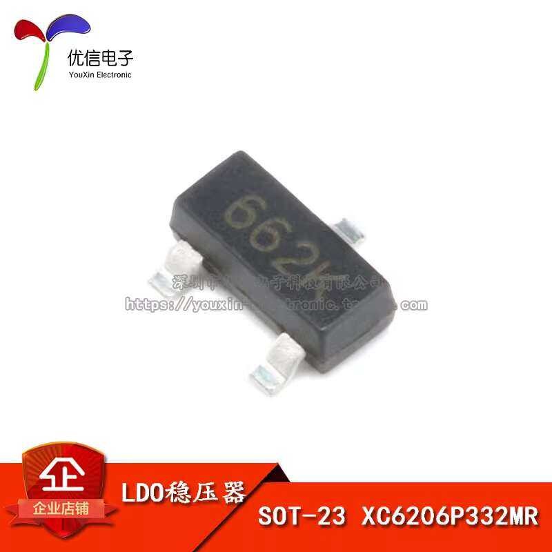 SMD XC6206P332MR (662K) SOT-23 3.3V 300MA Voltage Regulator Chip (20 ...
