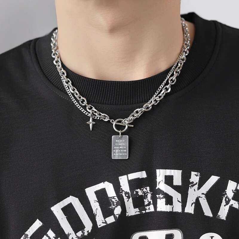ron Plate Necklace For Men, Niche Collarbone Chain, Ins Hip-Hop Style ...