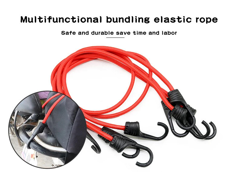 2Pcs Elasticity hook rope Elastic luggage rope Motorcycle cargo strap ...