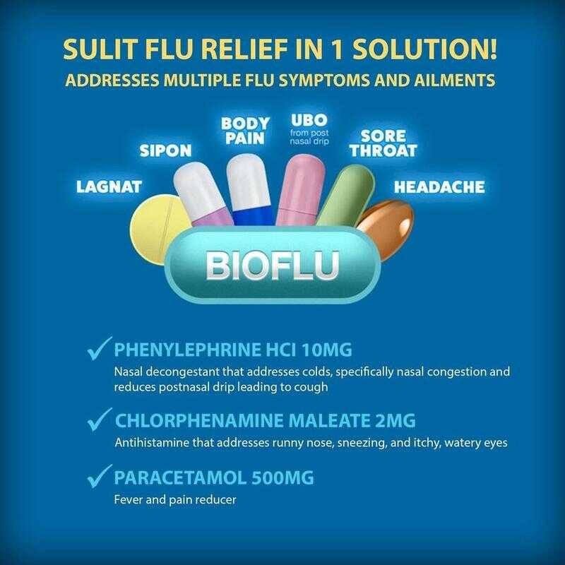Unilab Bioflu 15 Tablets - Relief of Flu and other symptoms like Fever ...
