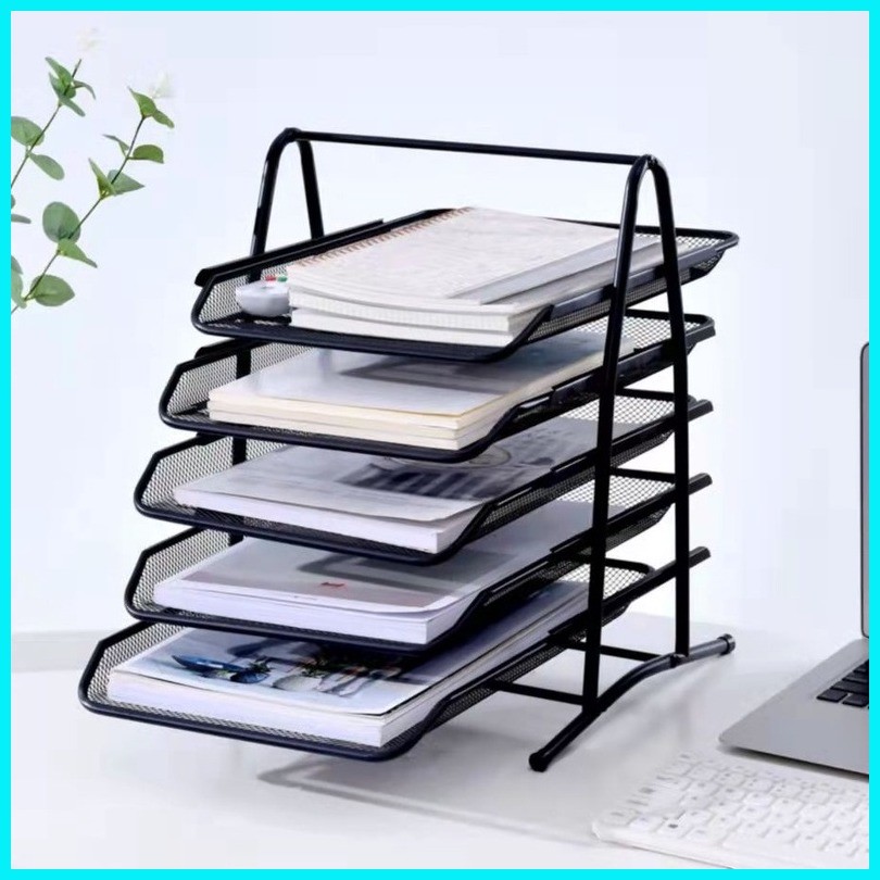 Five layers Wire mesh file tray frame with multiple file holders ransom ...