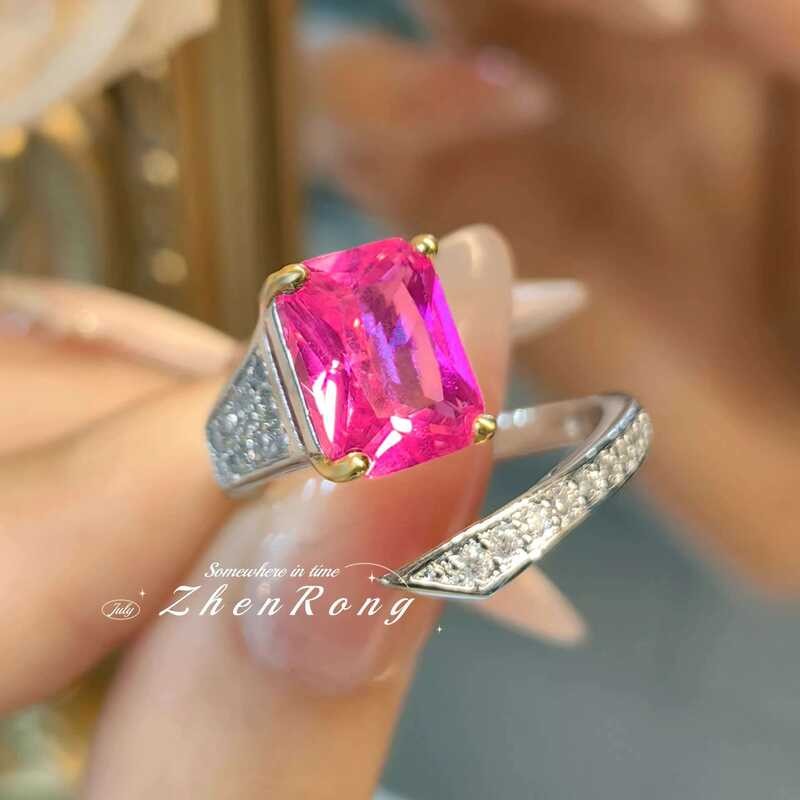 Elegant Fashionable and Artificial Ruby Red Ring Inlaid with High ...