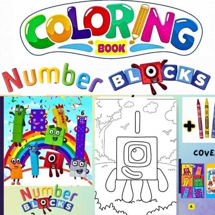 NUMBERBLOCKS COLORING BOOK PAD WITH THREE CRAYONS AND RESEALABLE Pouch ...