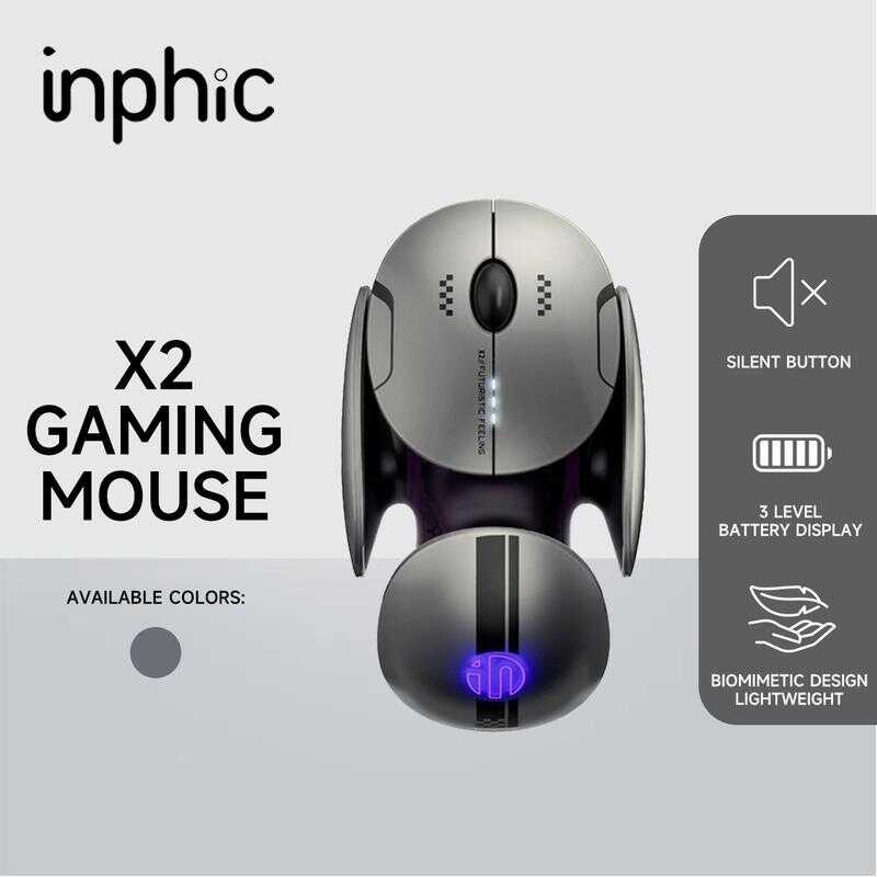 Inphic X2 Tri-Mode Gaming Mouse 2.4G Wireless Bt4.0/5.0 2400Dpi RGB ...