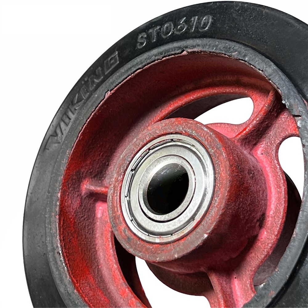 2PCS Heavy Duty Push Cart Wheel Steel Body Rubber Wheel 6 Inch / 8 Inch ...