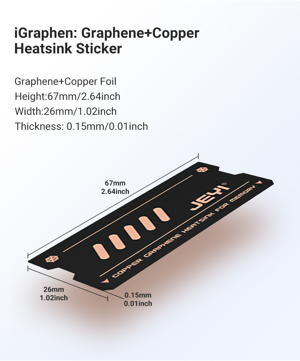 JEYI Graphene Laptop RAM Heatsink, Dual-Layer Graphene and Copper Foil ...