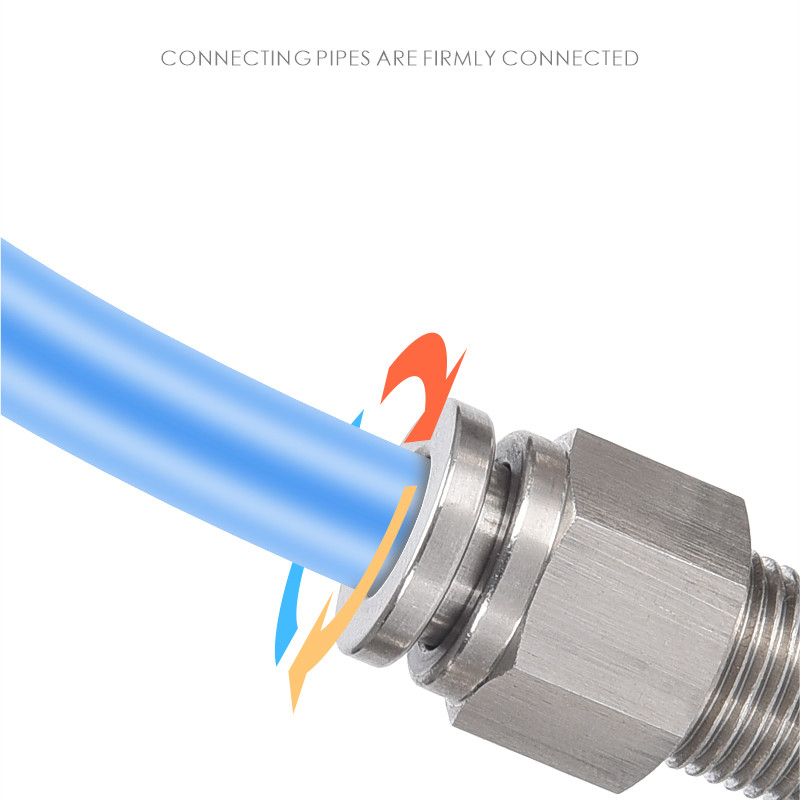 304 Stainless Steel Gas Tube Quick Connector, Quick Insert Pneumatic ...