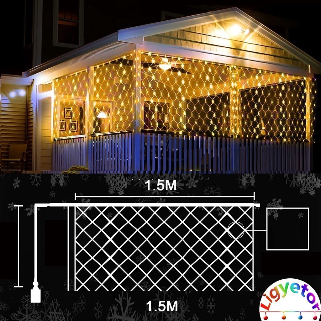 Ligyetor LED Mesh Light LED Curtain Light Outdoor Waterproof Garden ...
