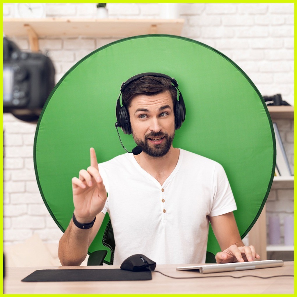 142cm/56inch Portable Green Screen cam Round Background Gaming Chair