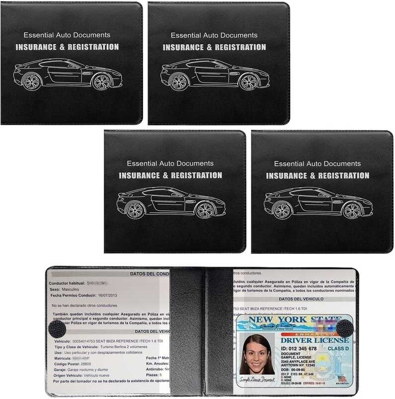 car Suvnie 4piece registration and insurance holder, vehicle glove box