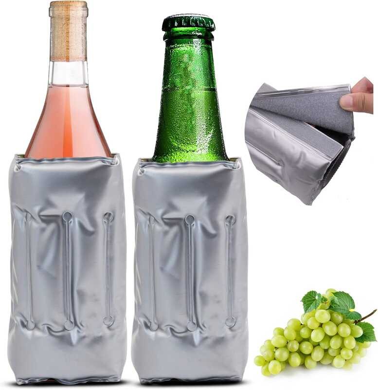 Wine Rapid Ice Cooler, gel Wine Bottle Cooling Ice Bag Freezing Sleeve