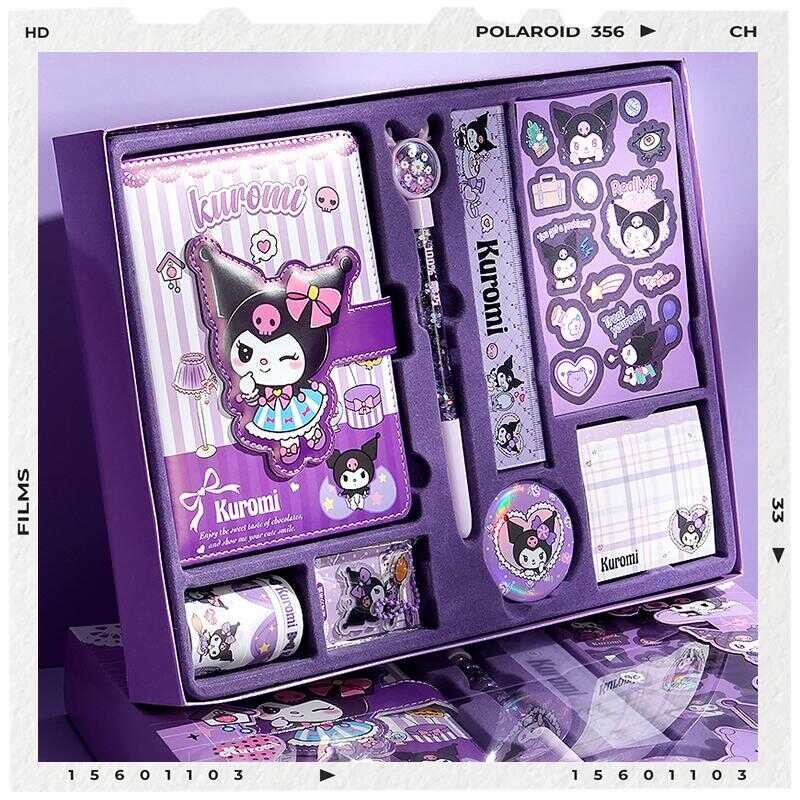 Sanrio Notebook Handbook Stationery Melody Kuromi Large Gift Box Pack ...