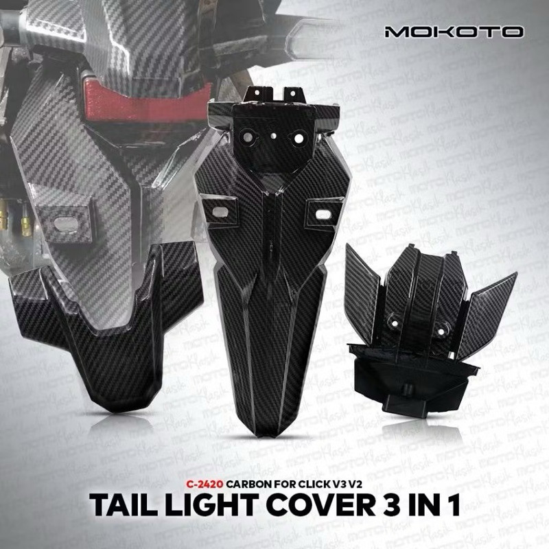 Honda Click 125i / 150i Rear Fender 3-in-1 Carbon Fiber For V2 V3 Game ...