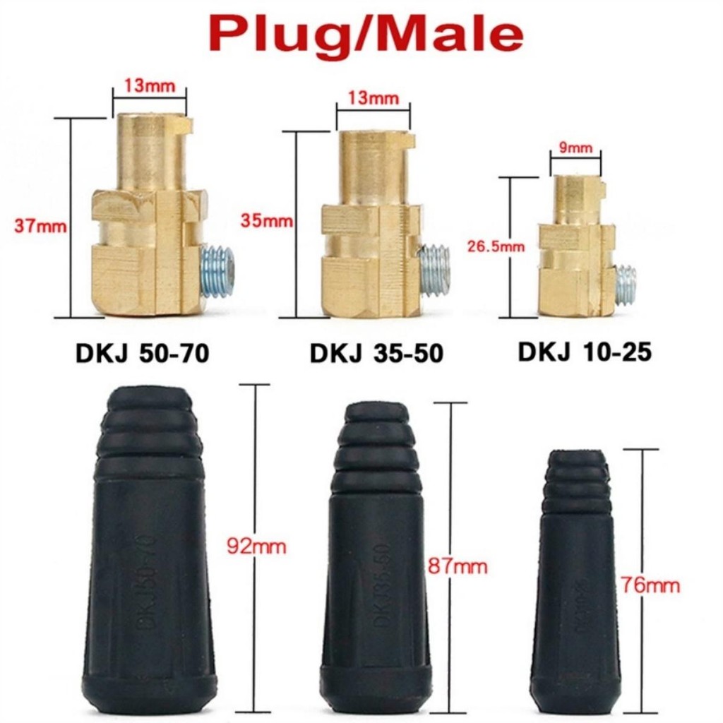 2 Pairs Quick Fitting Welding Machine Sockets Fits DKJ 10-25/35-50/50 ...