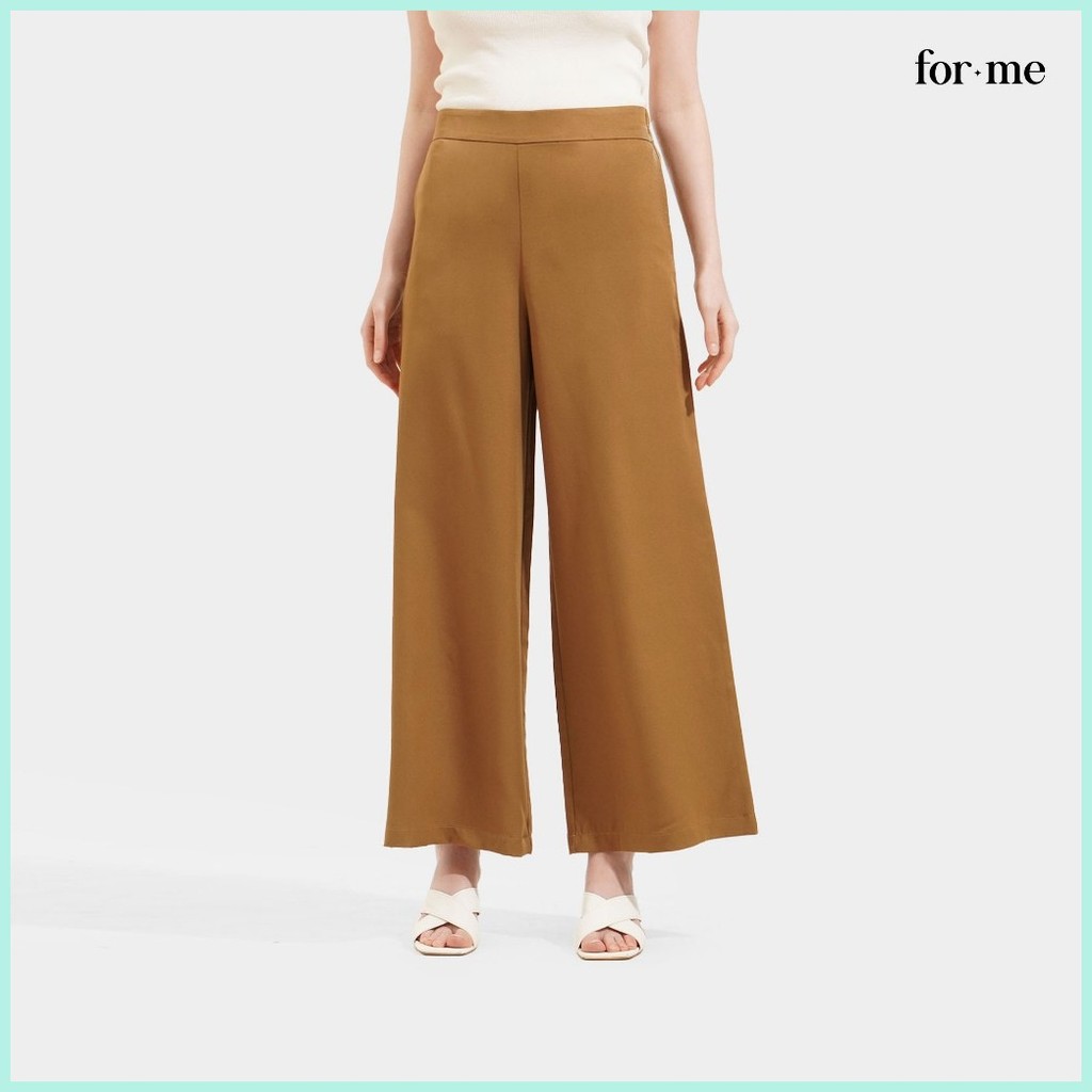 ForMe Wide Leg Cozy Pants For Women (Black/Brown) | Shopee Philippines