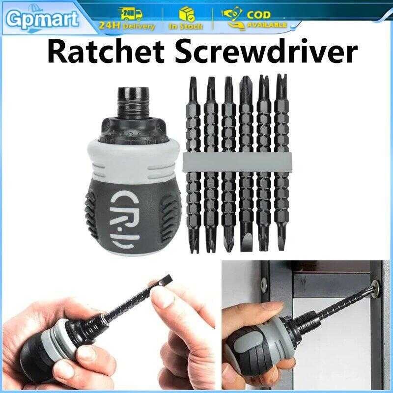 17A 13 In1 Ratchet Screwdriver Rotating Handle Set Portable Detachable ...